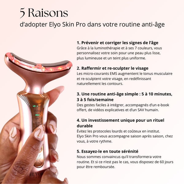 Elyo Skin Pro - Appareil anti - âge LED & EMS - Elyora Paris
