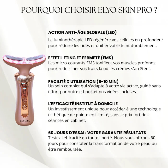 Appareil Anti-Âge LED et EMS - Elyo Skin Pro